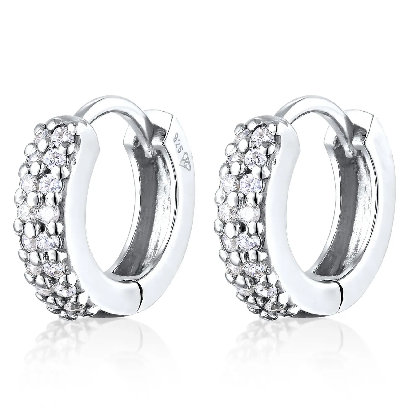 Elli "Creolen | Zirkonia (Weiß)< Ohrringe|Silber