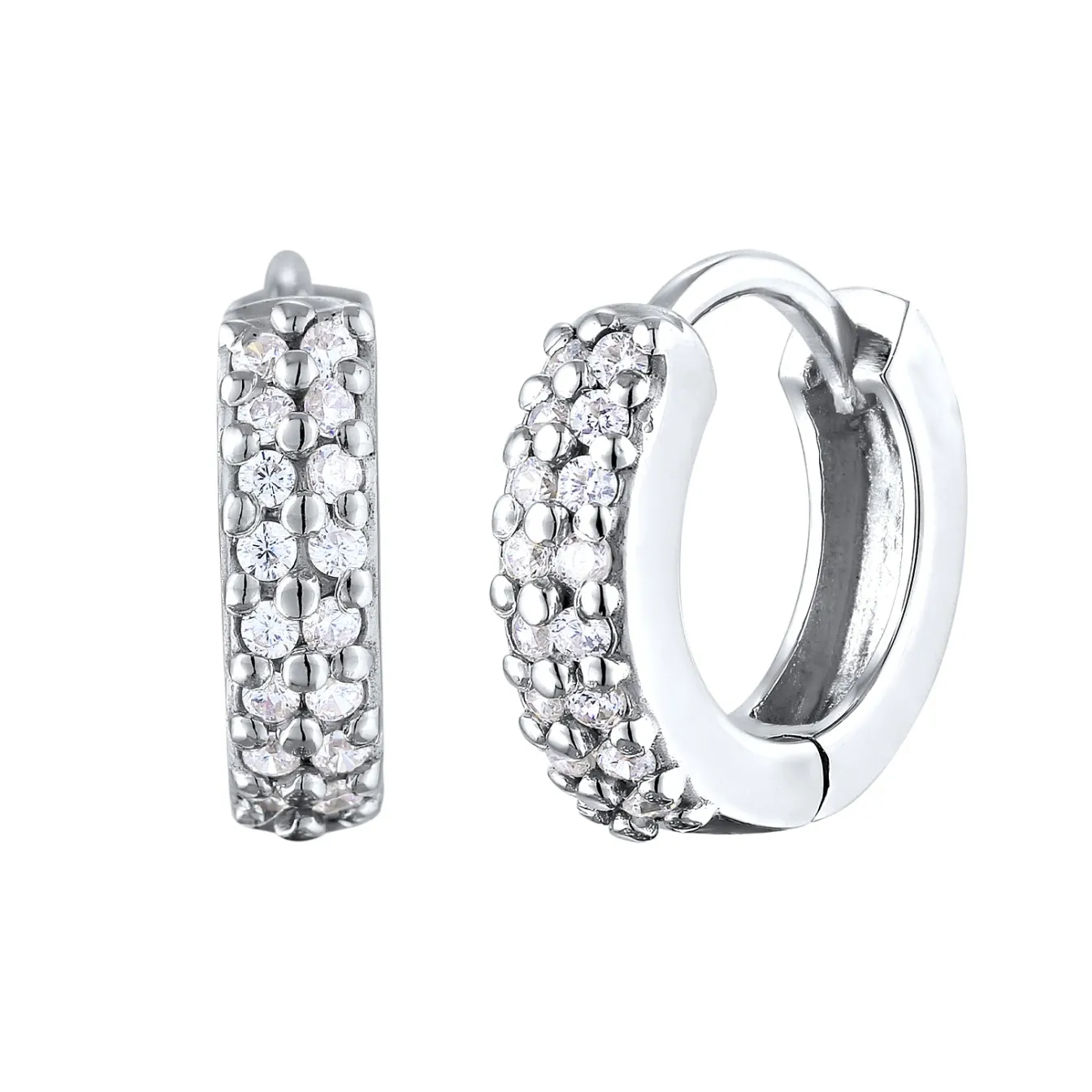 Elli "Creolen | Zirkonia (Weiß)< Ohrringe|Silber