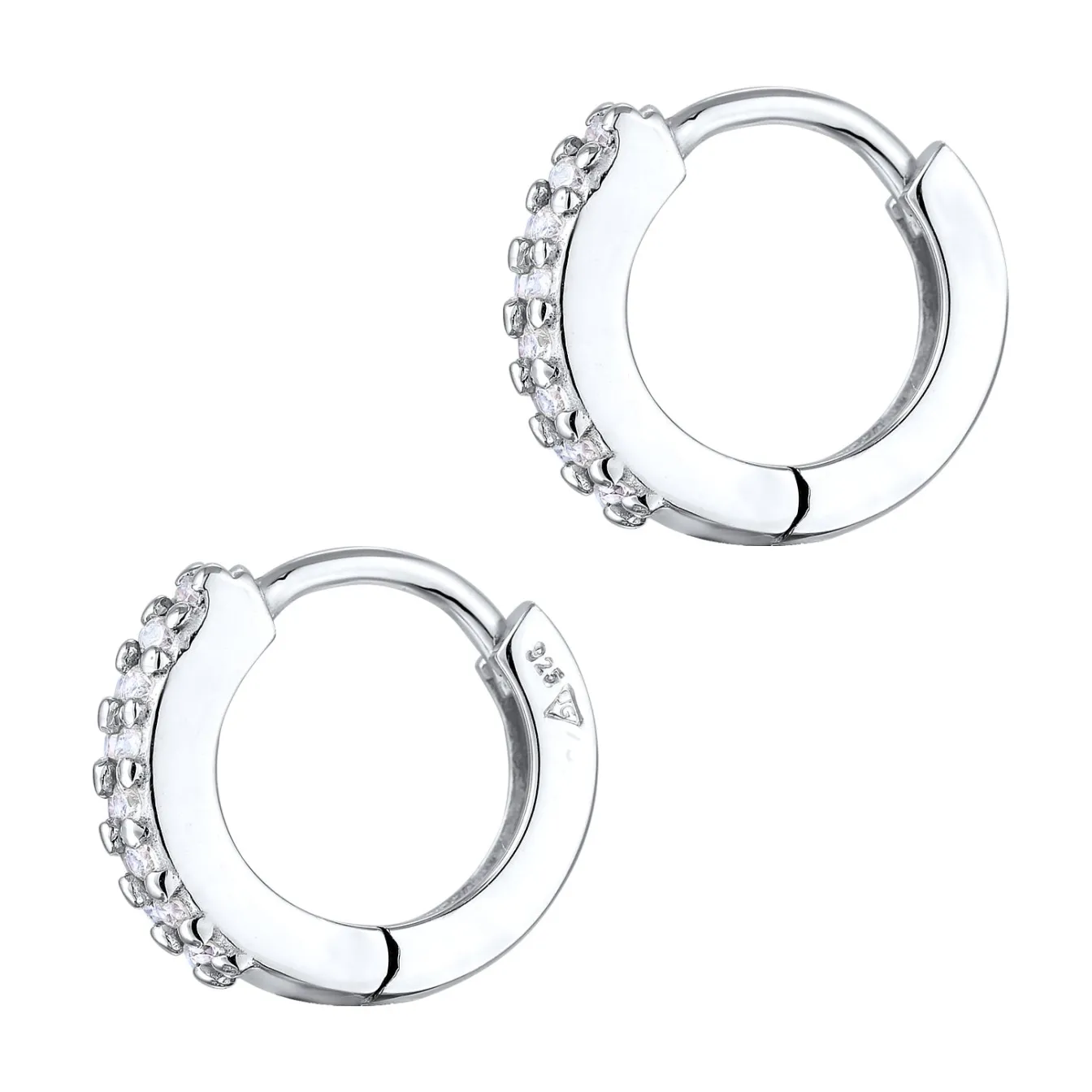 Elli "Creolen | Zirkonia (Weiß)< Ohrringe|Silber
