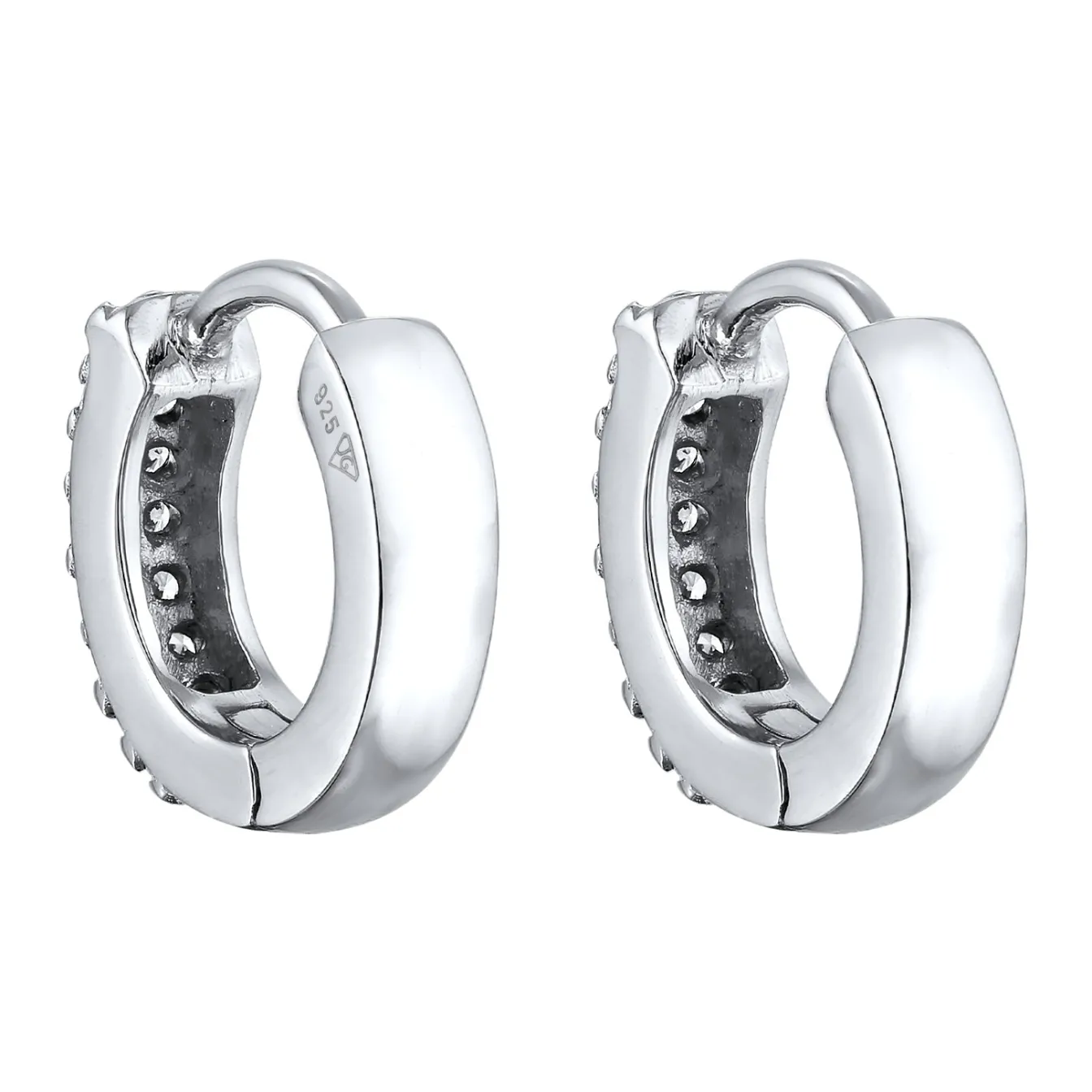 Elli "Creolen | Zirkonia (Weiß)< Ohrringe|Silber