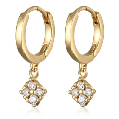 Elli "Creolen Anhänger | Laborgezüchteter Diamant (Weiß, 0.056 ct.)< Vergoldet|Diamanten