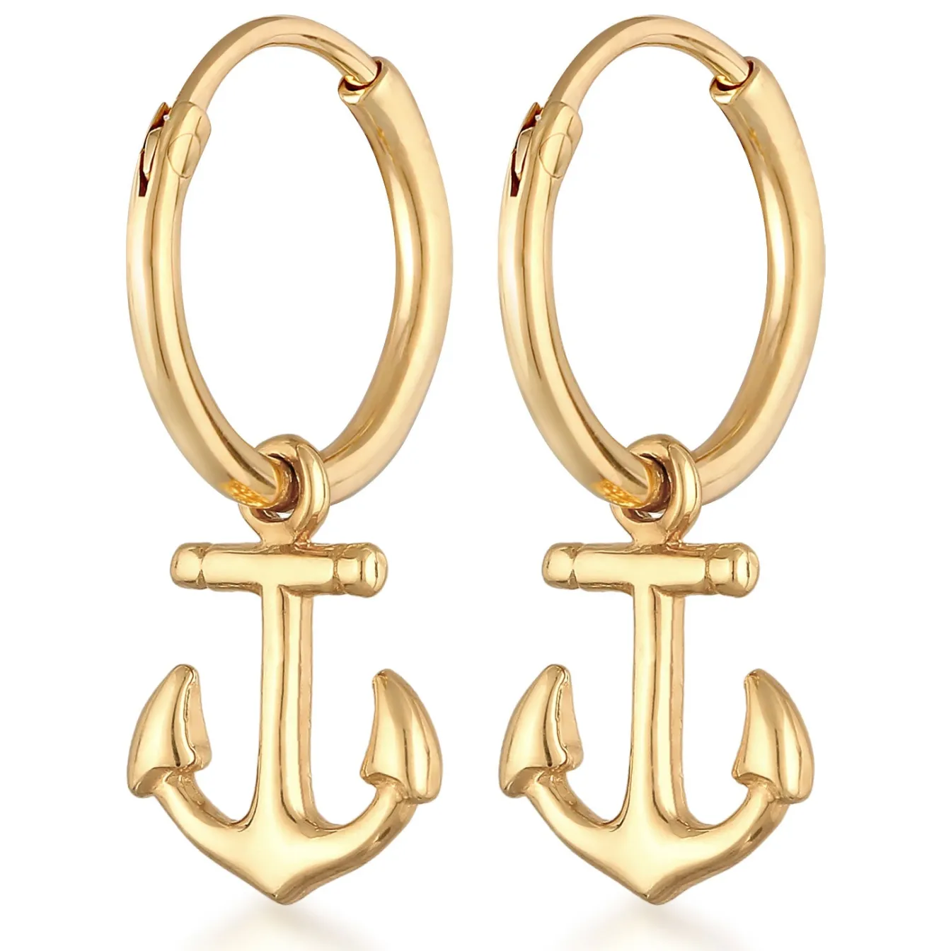 Elli "Creolen Anker Anhänger< Symbol-schmuck|Ohrringe