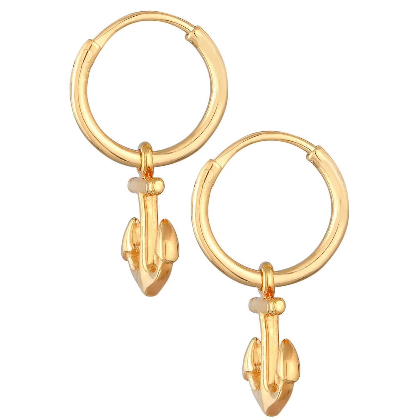 Elli "Creolen Anker Anhänger< Symbol-schmuck|Ohrringe
