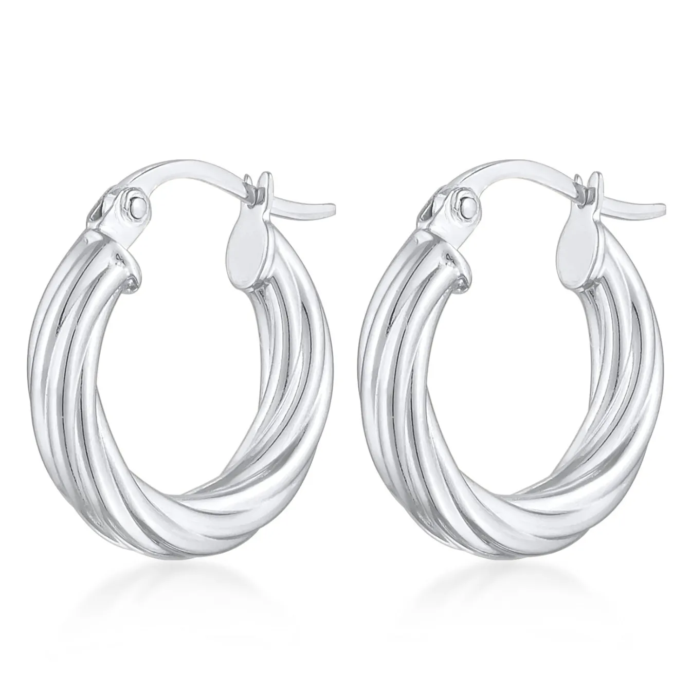 Elli "Creolen Chunky Twisted< Vergoldet|Ohrringe