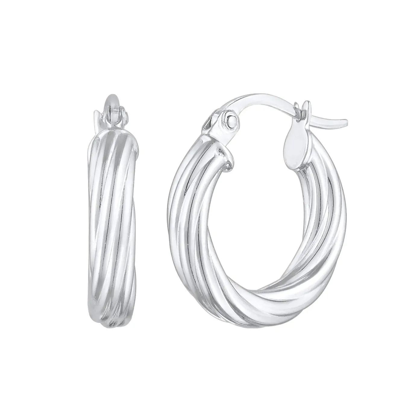 Elli "Creolen Chunky Twisted< Vergoldet|Ohrringe
