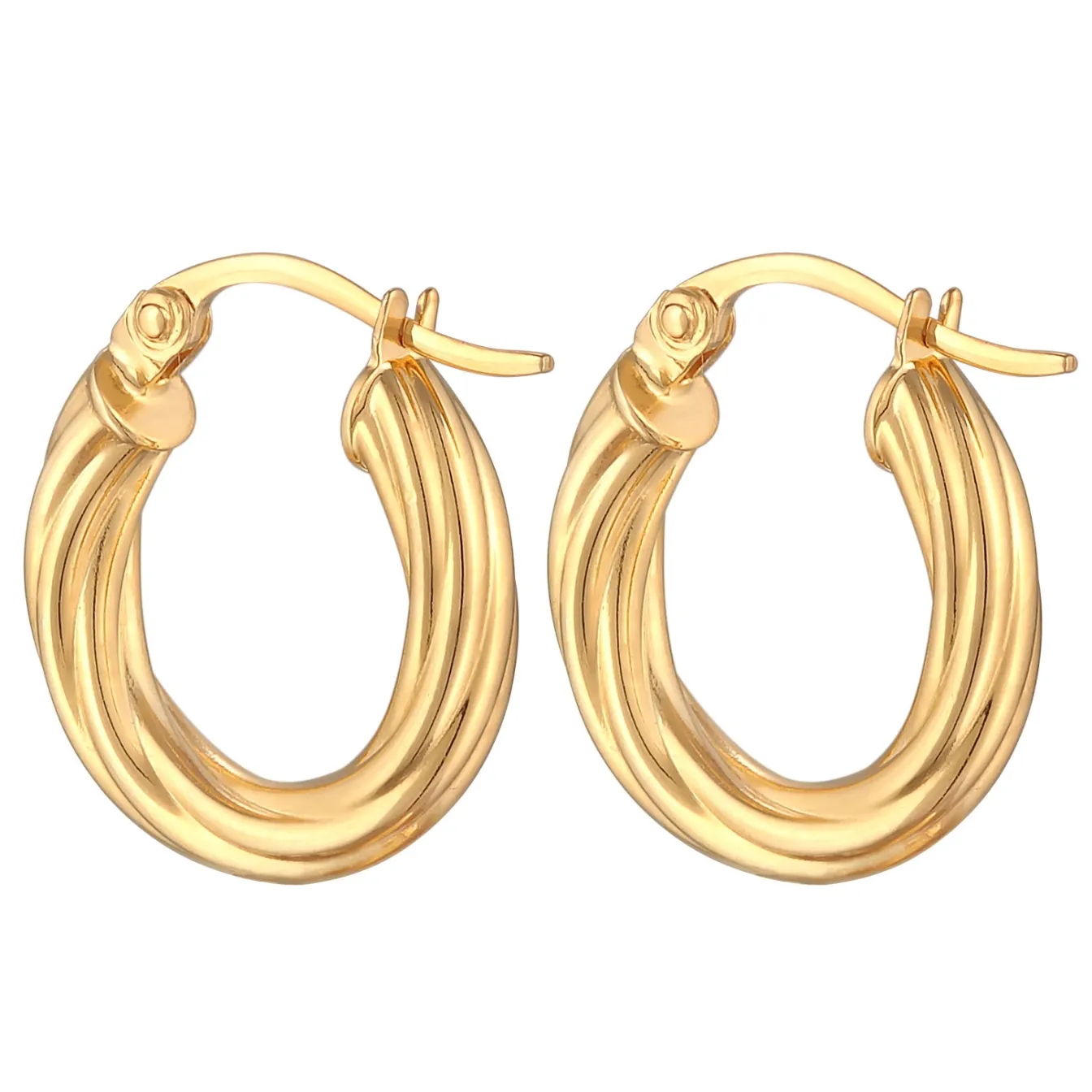 Elli "Creolen Chunky Twisted< Vergoldet|Ohrringe