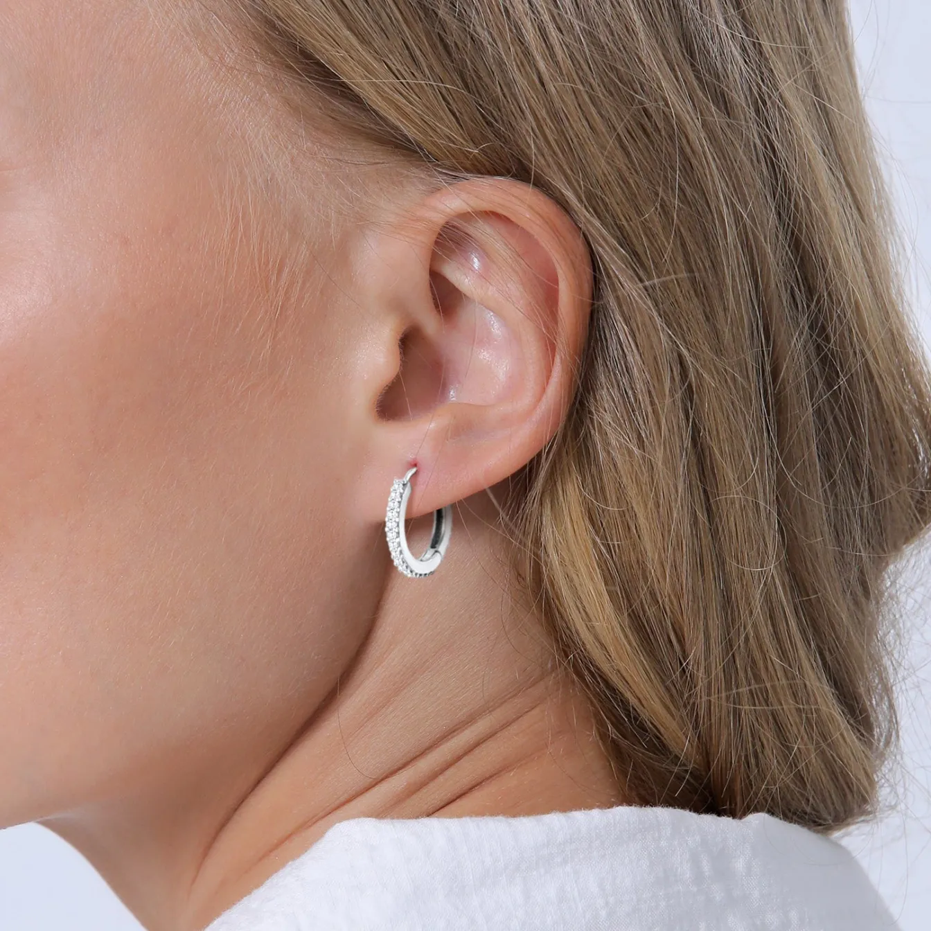 Elli "Creolen 3er Set | Zirkonia (weiß)< Ohrringe|Silber