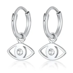 Elli "Creolen Evil Eye Anhänger | Kristall (Weiß)< Symbol-schmuck|Letzte Chance