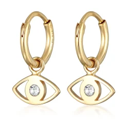 Elli "Creolen Evil Eye Anhänger | Kristall (Weiß)< Symbol-schmuck|Letzte Chance