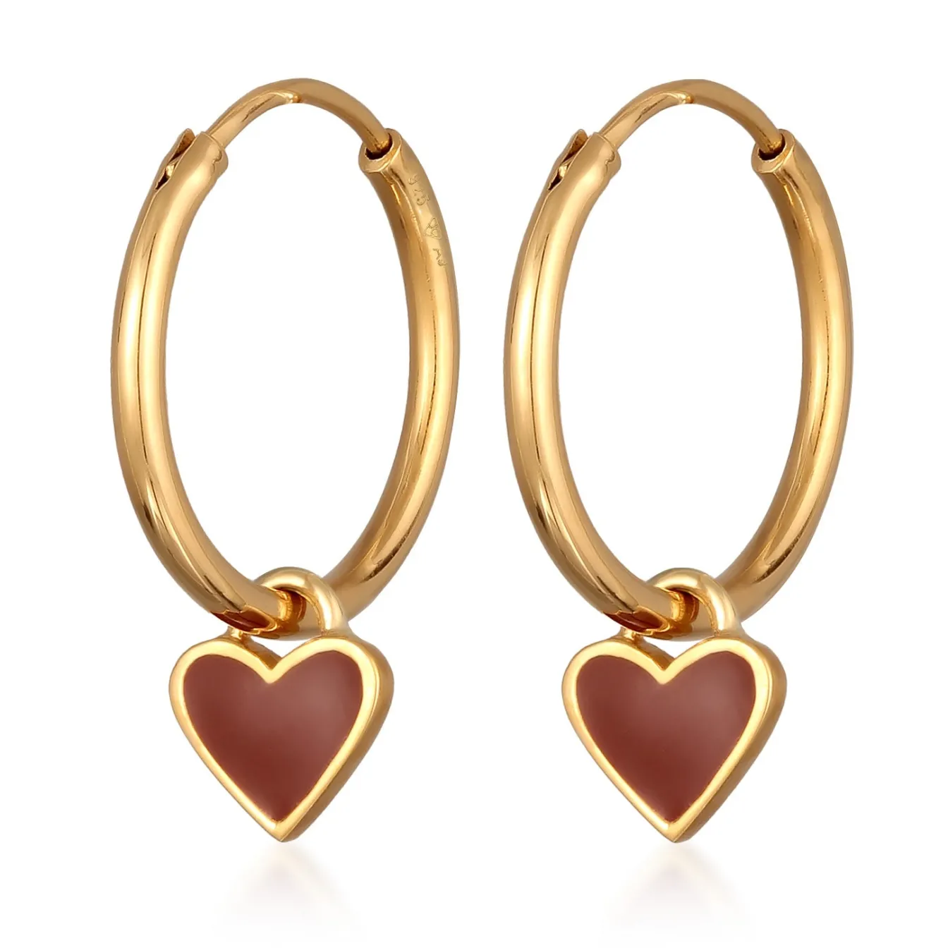 Elli "Creolen Herz | Emaille (Lila)< Symbol-schmuck|Herz-schmuck