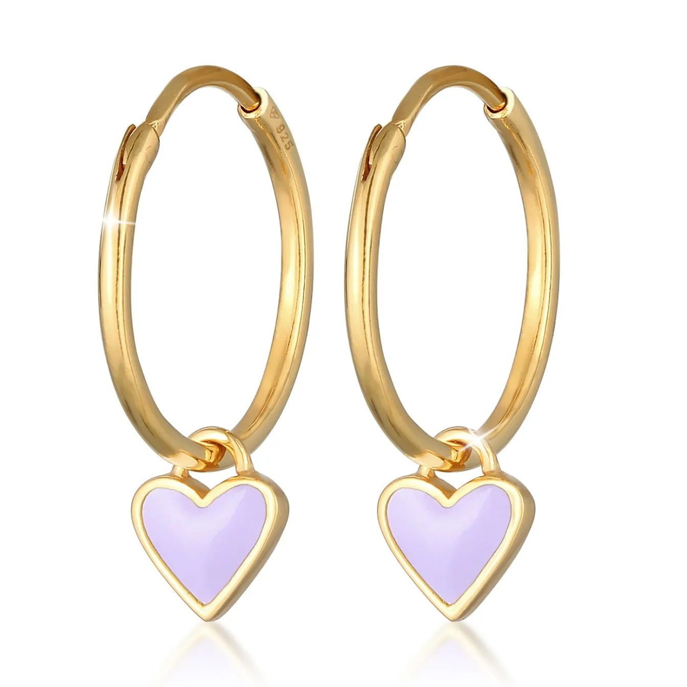 Elli "Creolen Herz | Emaille (Lila)< Symbol-schmuck|Herz-schmuck
