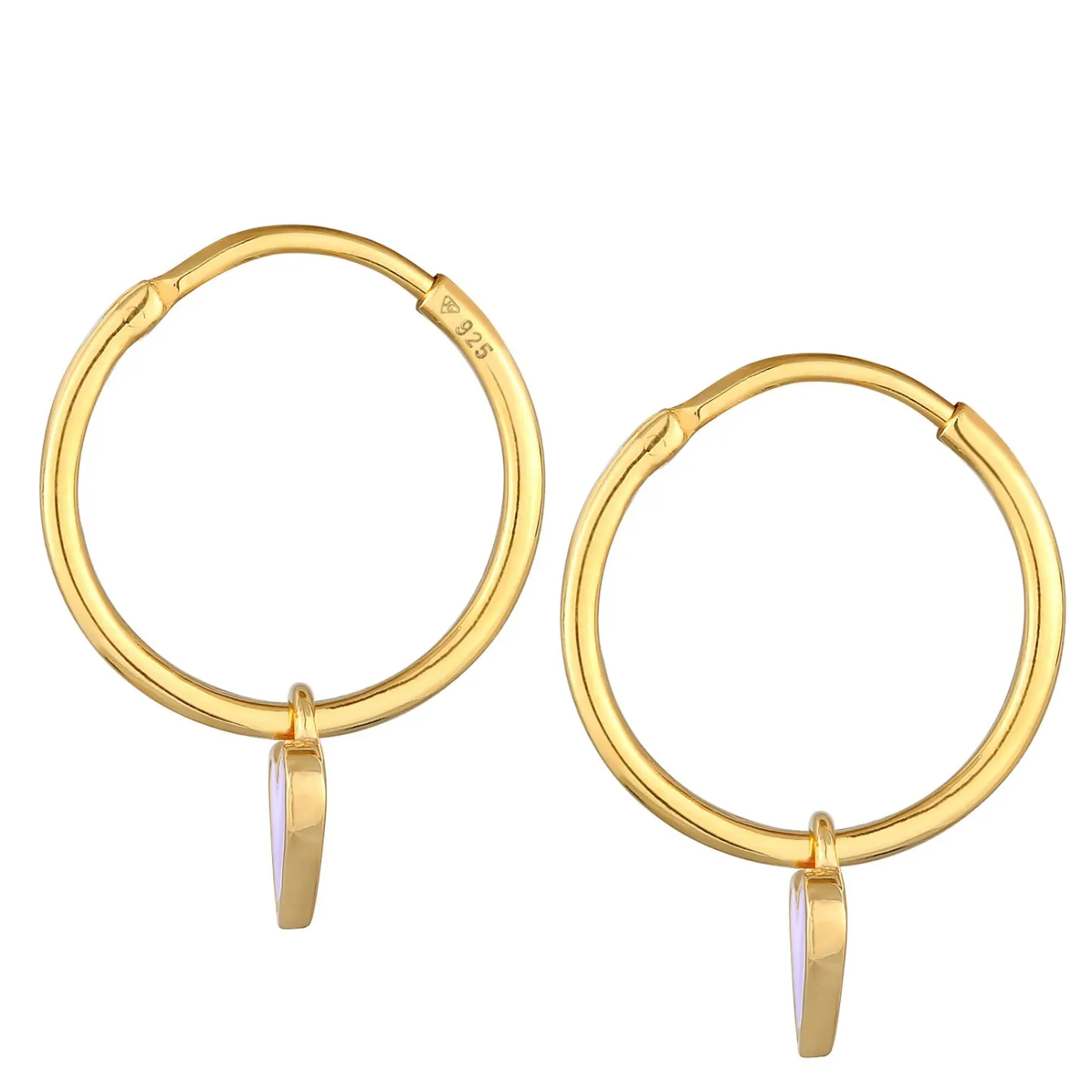 Elli "Creolen Herz | Emaille (Lila)< Symbol-schmuck|Herz-schmuck