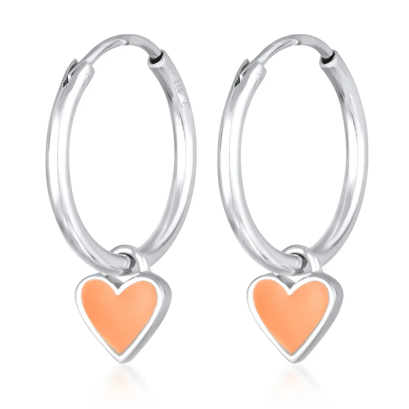 Elli "Creolen Herz | Emaille (Lila)< Symbol-schmuck|Herz-schmuck