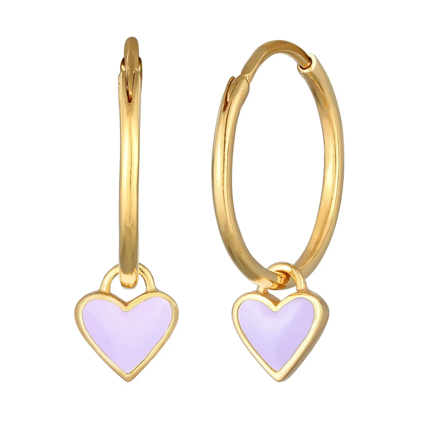 Elli "Creolen Herz | Emaille (Lila)< Symbol-schmuck|Herz-schmuck