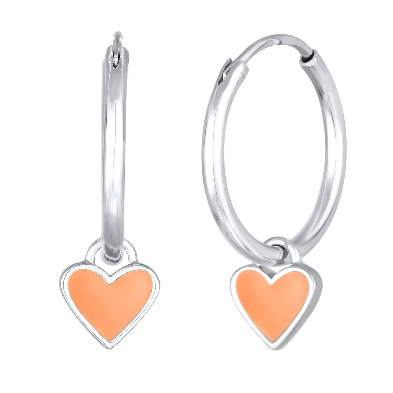 Elli "Creolen Herz | Emaille (Lila)< Symbol-schmuck|Herz-schmuck