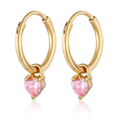 Elli "Creolen Herz | Zirkonia (Rosa)< Symbol-schmuck|Herz-schmuck