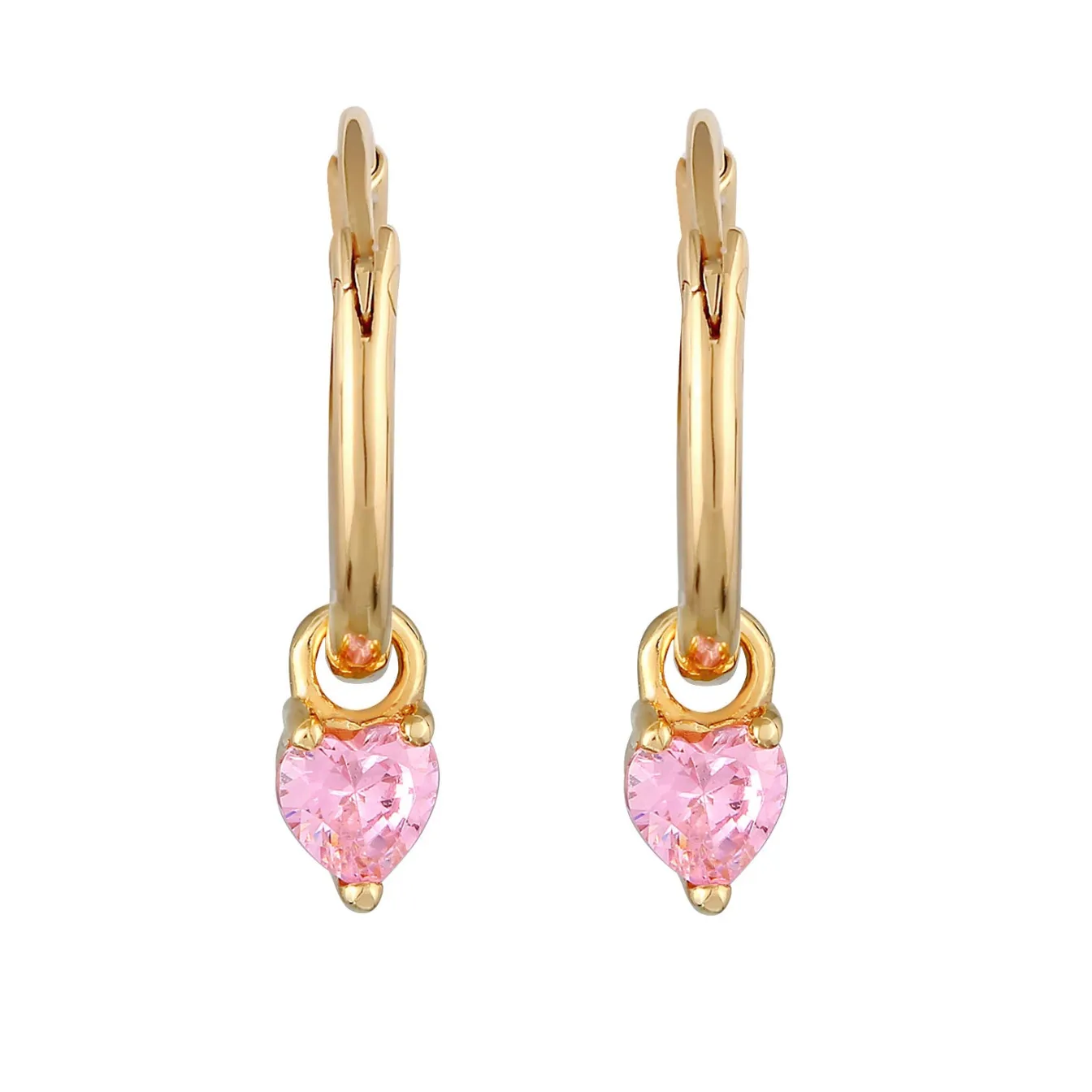 Elli "Creolen Herz | Zirkonia (Rosa)< Symbol-schmuck|Herz-schmuck