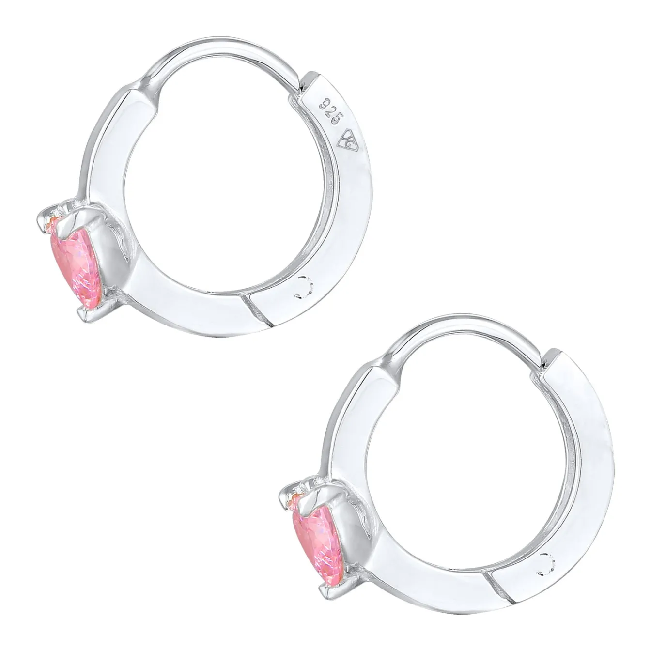 Elli "Creolen Herz | Zirkonia (Rosa)<Kinder Symbol-schmuck|Herz-schmuck