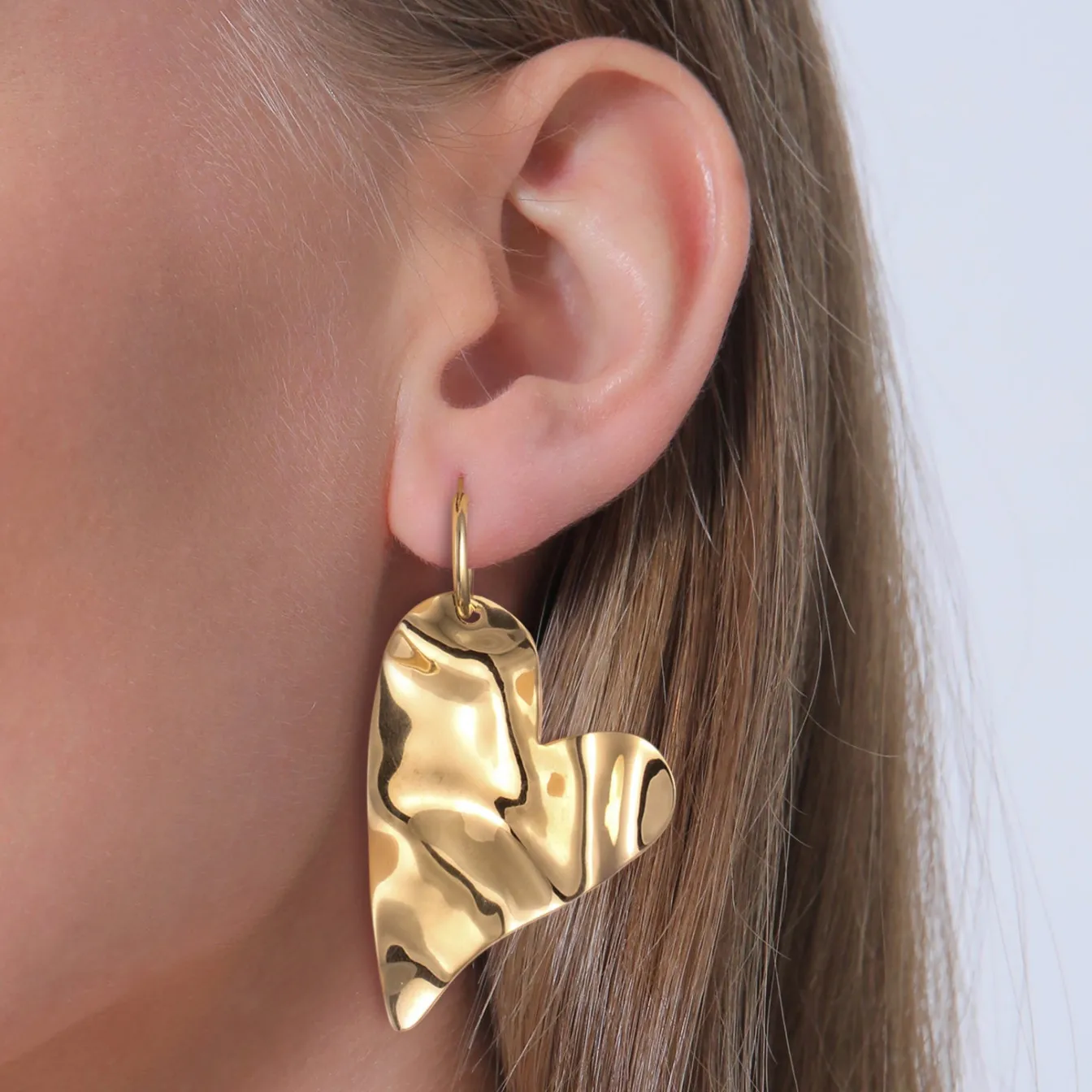 Elli "Creolen Herz Anhänger< Vergoldet|Symbol-schmuck
