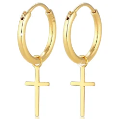 Elli "Creolen Kreuz< Symbol-schmuck|Ohrringe