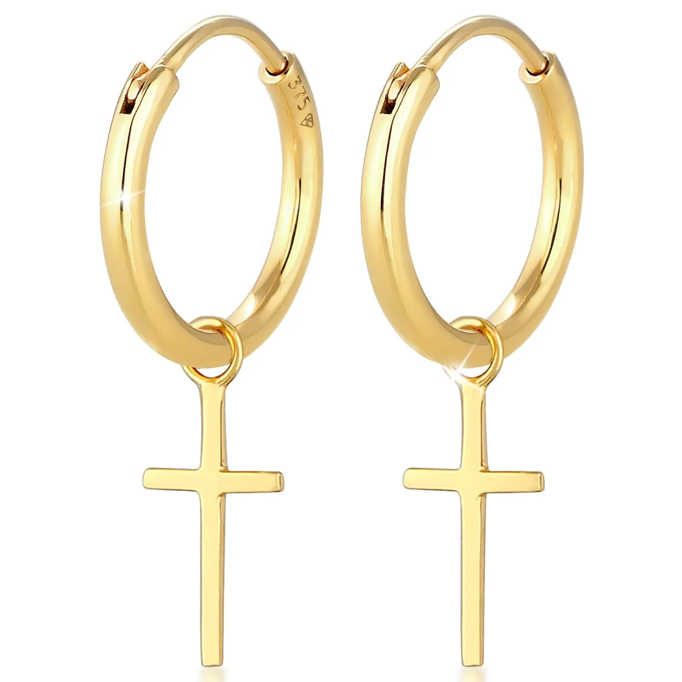 Elli "Creolen Kreuz< Symbol-schmuck|Ohrringe