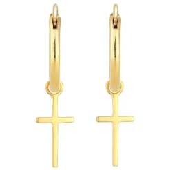 Elli "Creolen Kreuz< Symbol-schmuck|Ohrringe