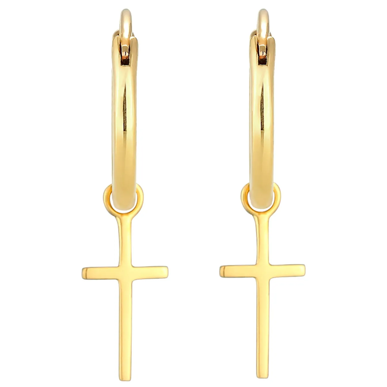 Elli "Creolen Kreuz< Symbol-schmuck|Ohrringe