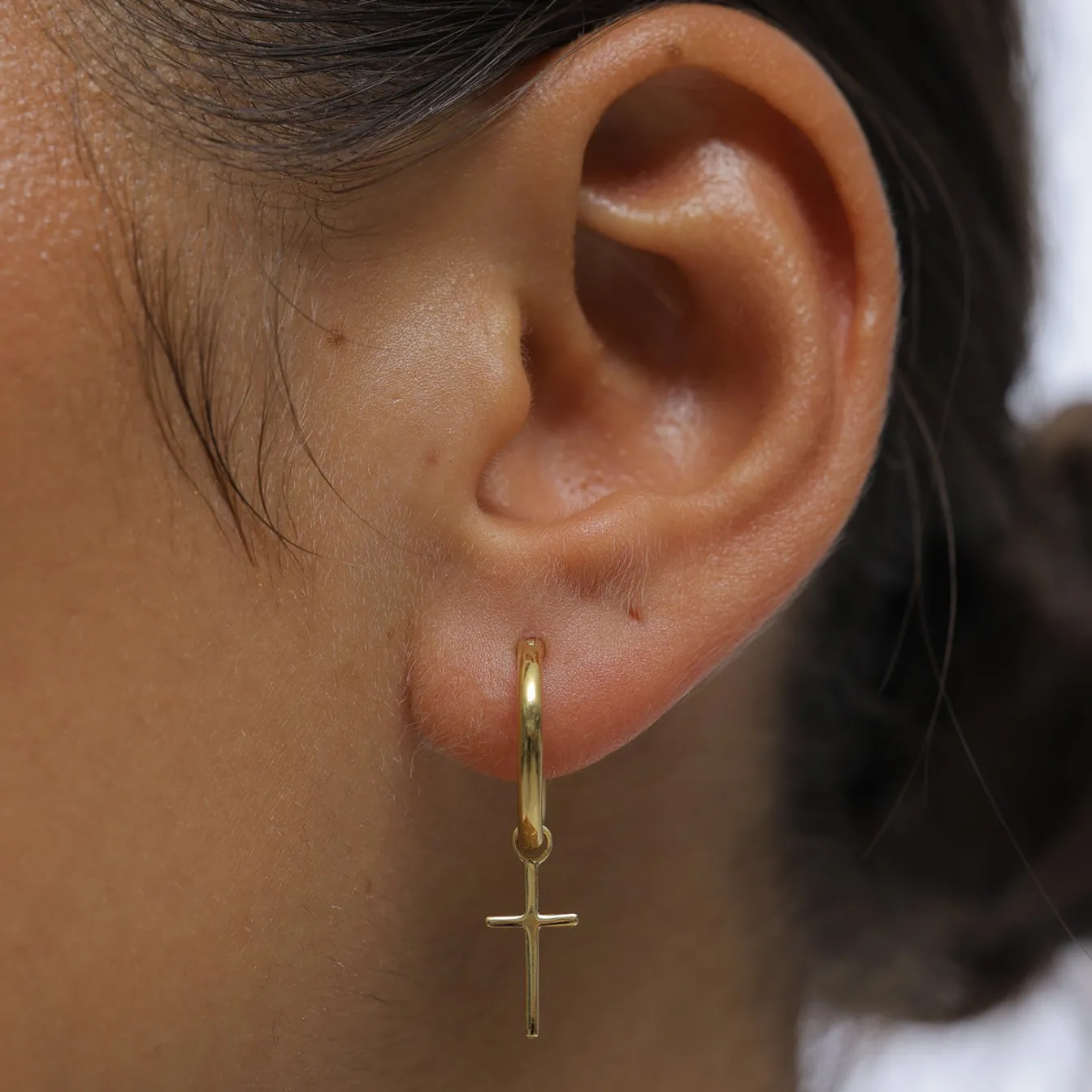 Elli "Creolen Kreuz< Symbol-schmuck|Ohrringe