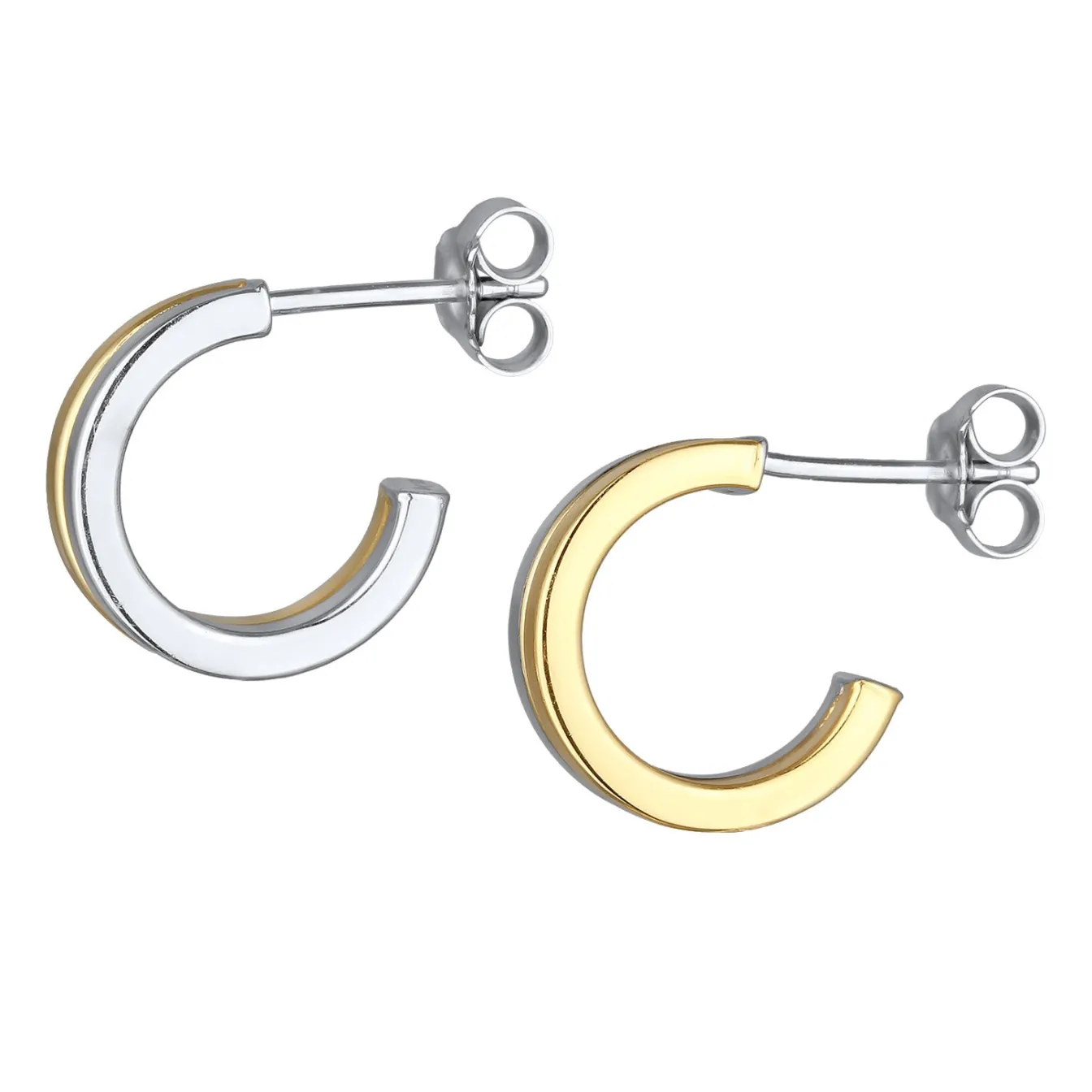 Elli "Creolen Ohrstecker | Bicolor< Vergoldet|Ohrringe