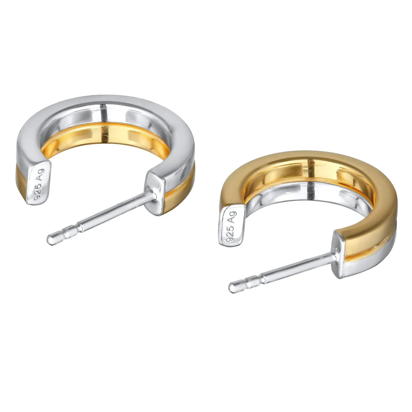 Elli "Creolen Ohrstecker | Bicolor< Vergoldet|Ohrringe
