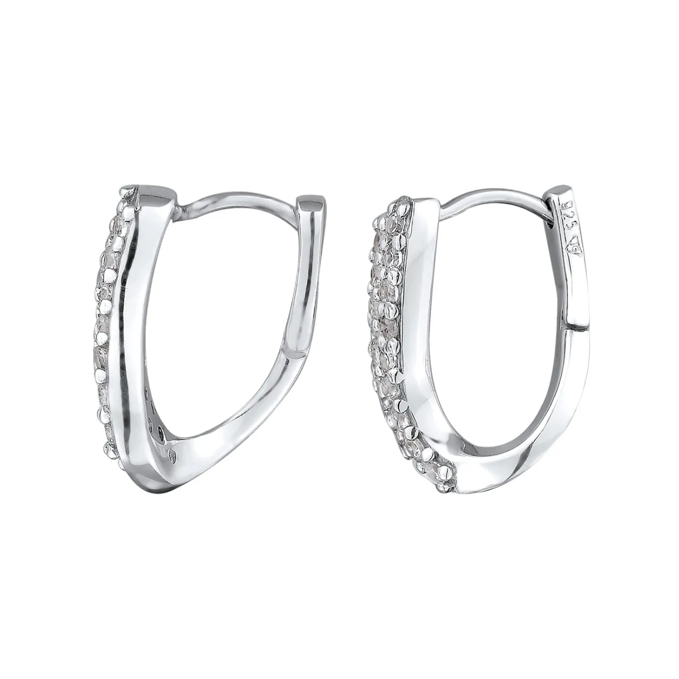 Elli "Creolen Organic | Zirkonia (Weiß)< Ohrringe|Silber