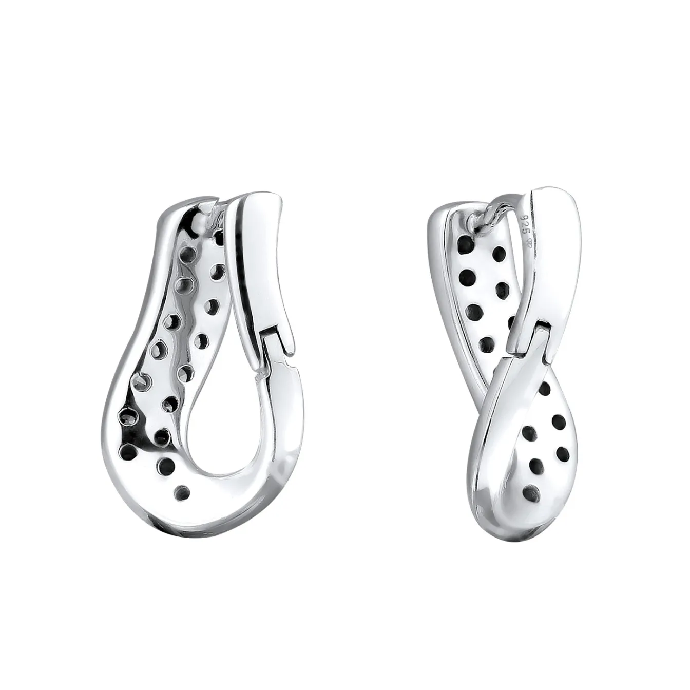 Elli "Creolen Organic | Zirkonia (Weiß)< Ohrringe|Silber
