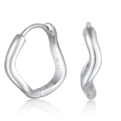 Elli "Creolen Organic Welle< Vergoldet|Ohrringe