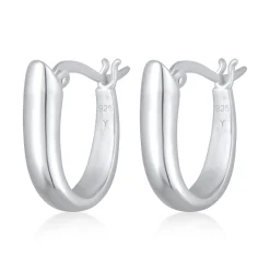 Elli "Creolen Oval Chunky< Vergoldet|Ohrringe