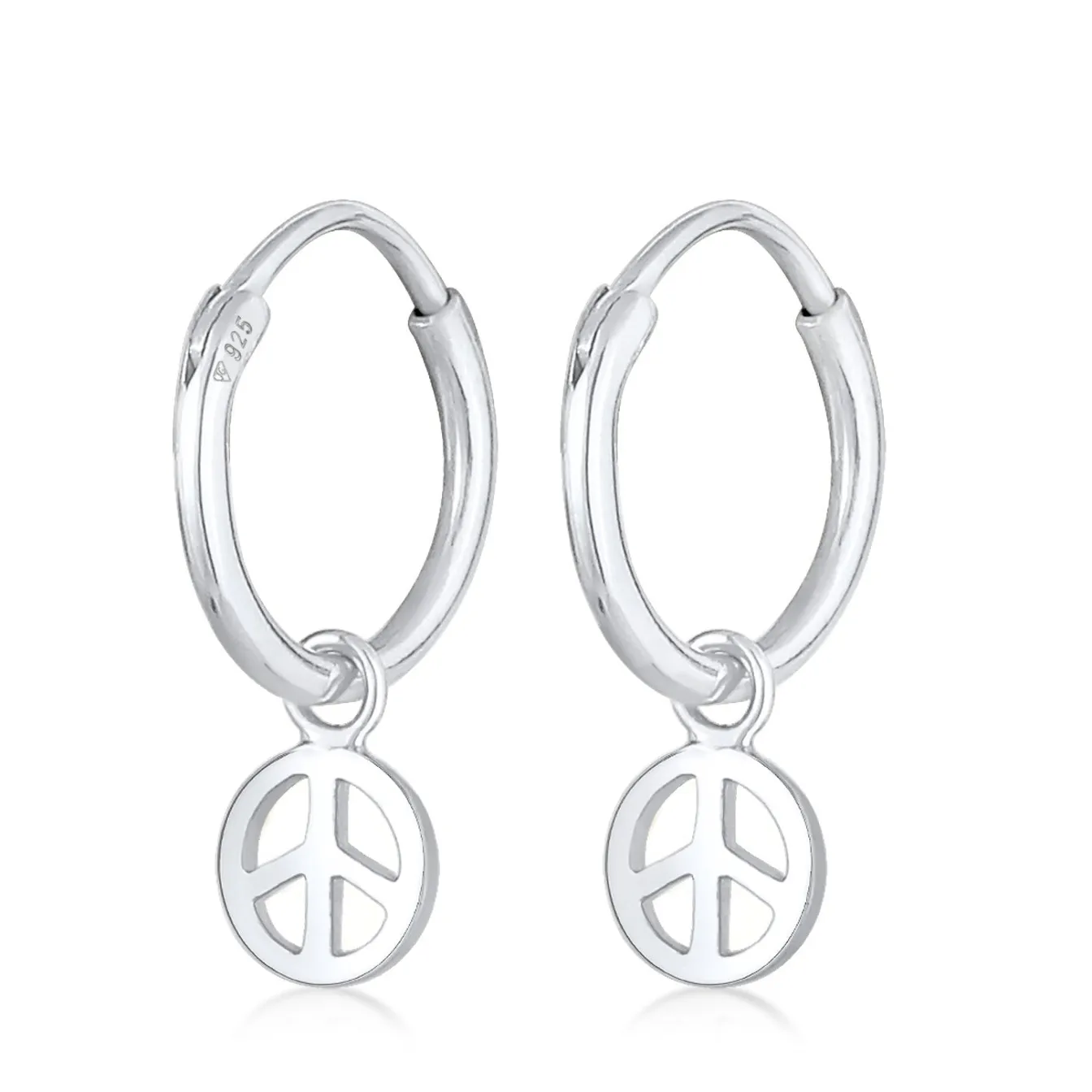 Elli "Creolen Peace< Ohrringe|Silber