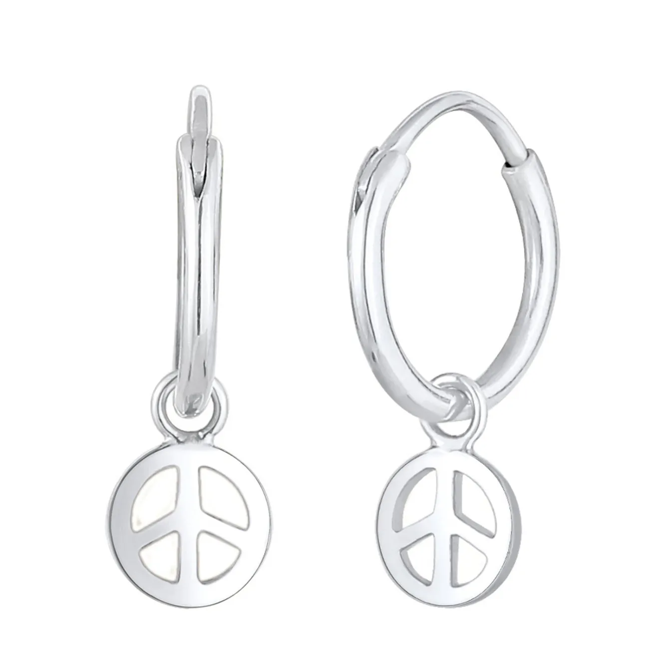 Elli "Creolen Peace< Ohrringe|Silber