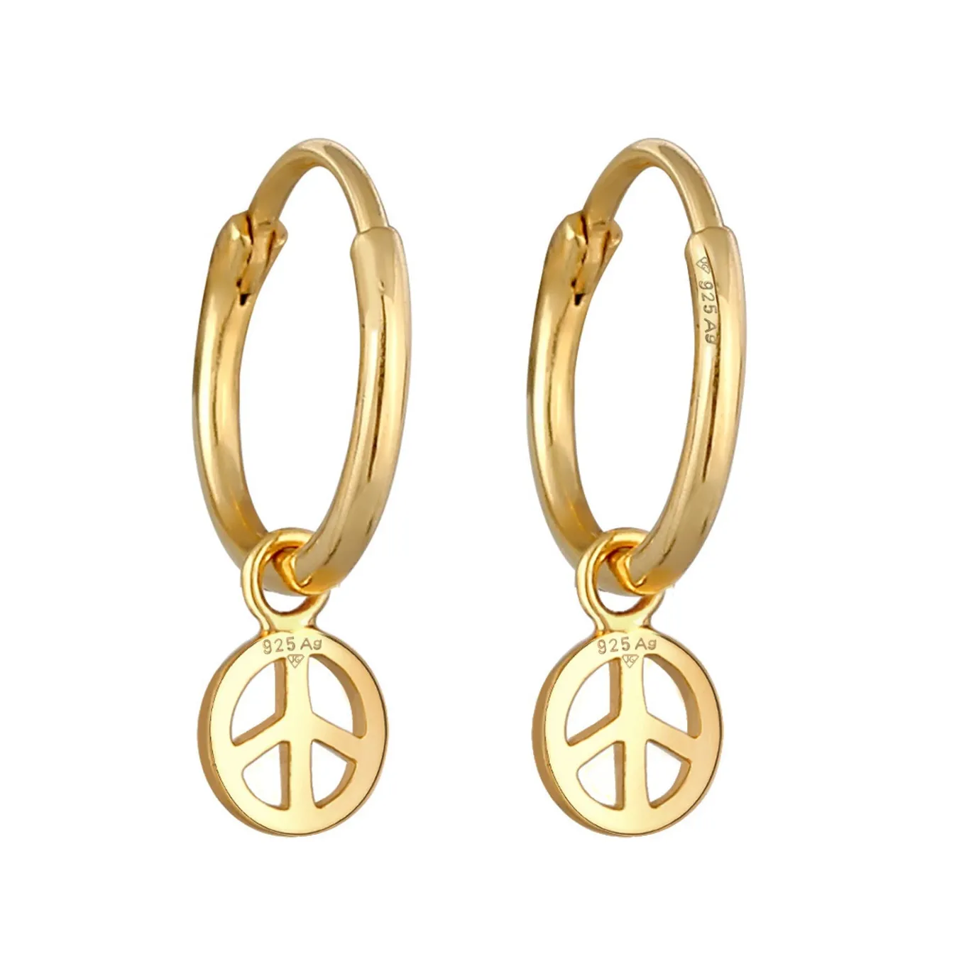 Elli "Creolen Peace< Ohrringe|Silber