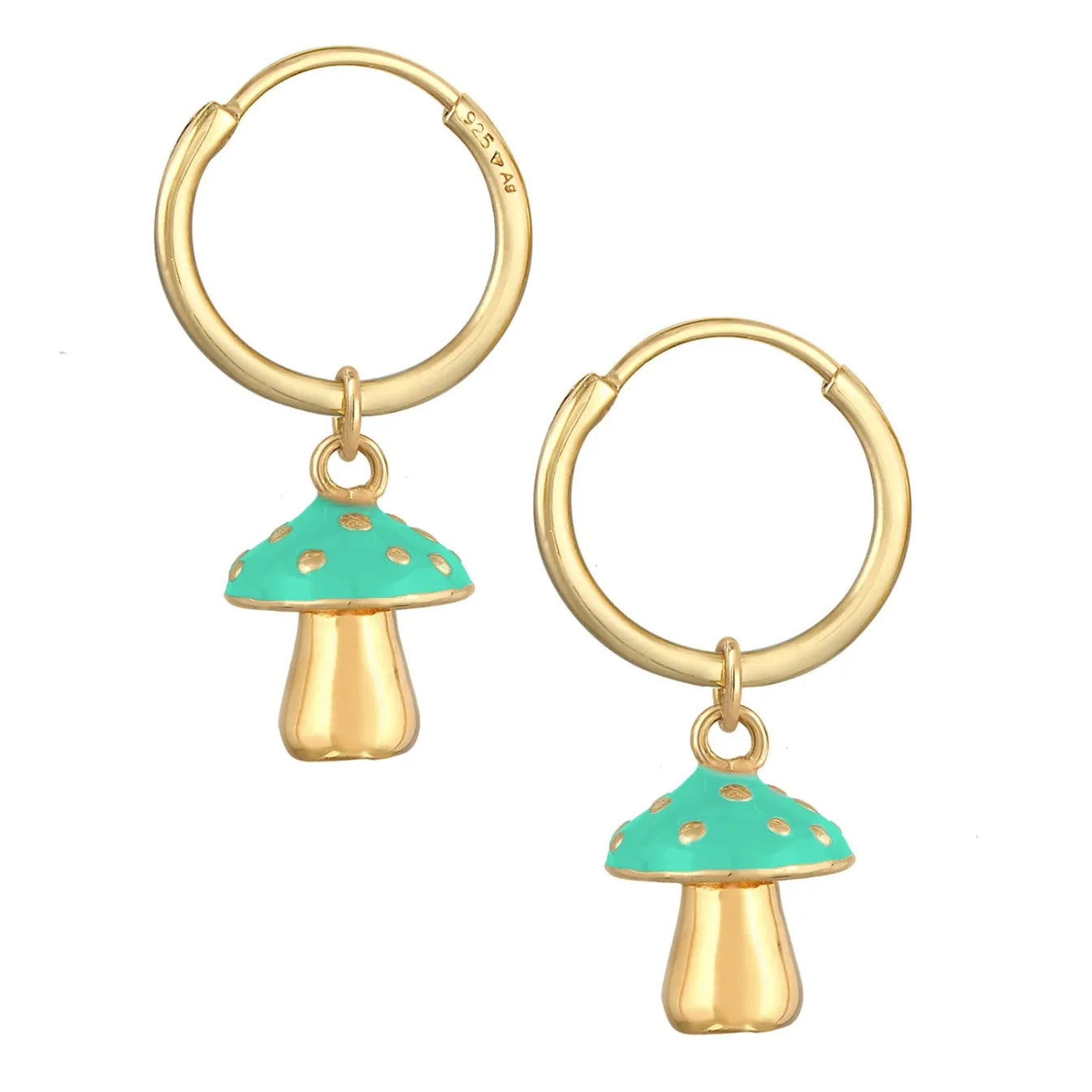 Elli "Creolen Pilz | Emaille (Orange)< Symbol-schmuck|Ohrringe
