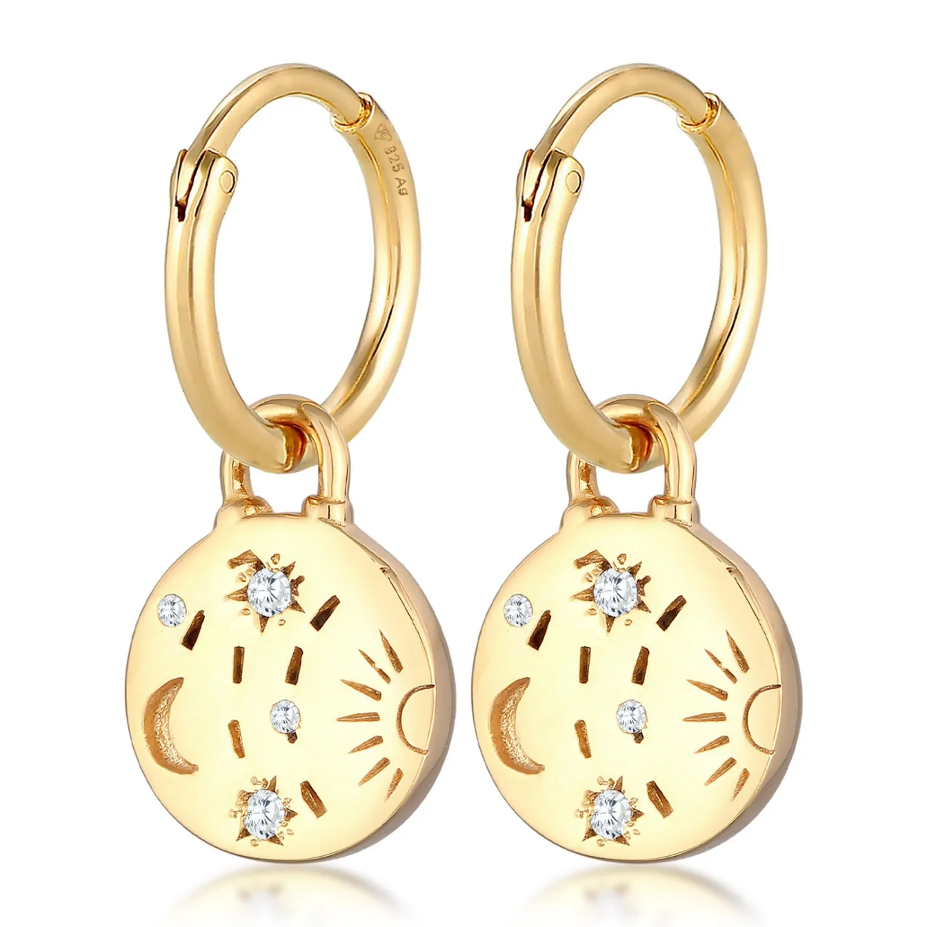 Elli "Creolen Plättchen | Zirkonia (Weiß)< Symbol-schmuck|Letzte Chance