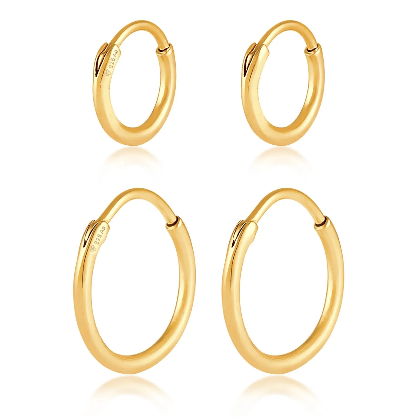 Elli "Creolen Set Basic< Vergoldet|Roségold