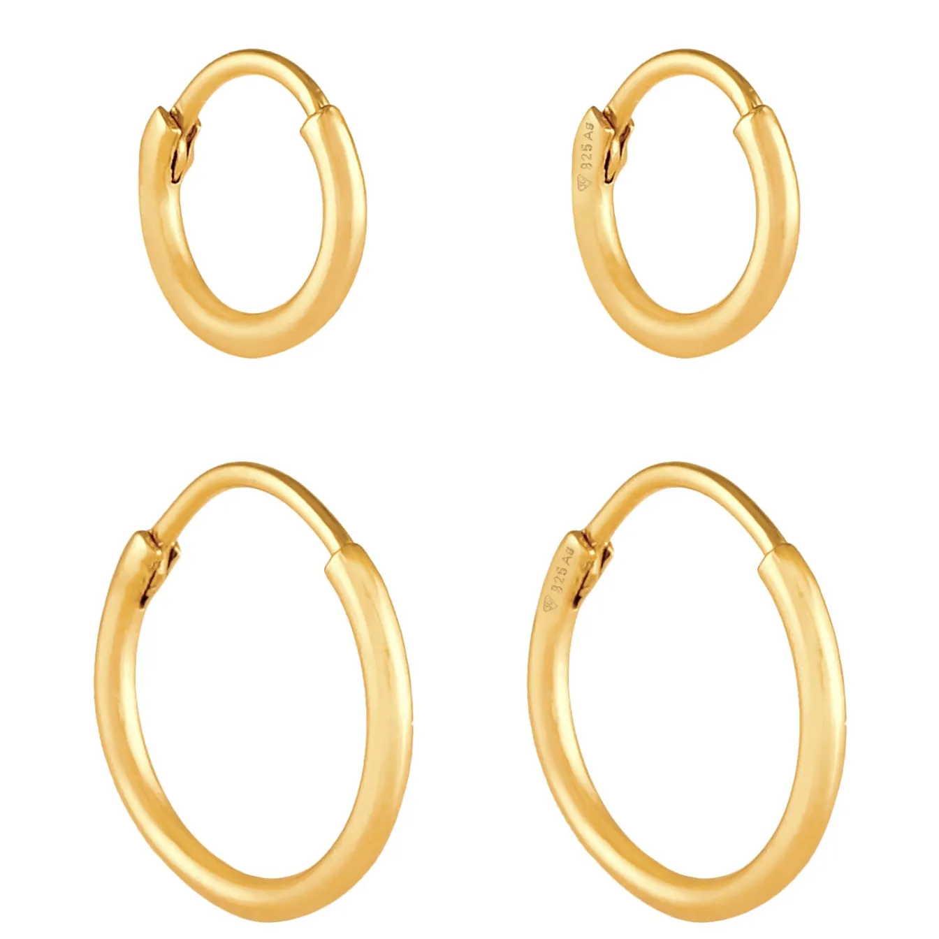 Elli "Creolen Set Basic< Vergoldet|Roségold
