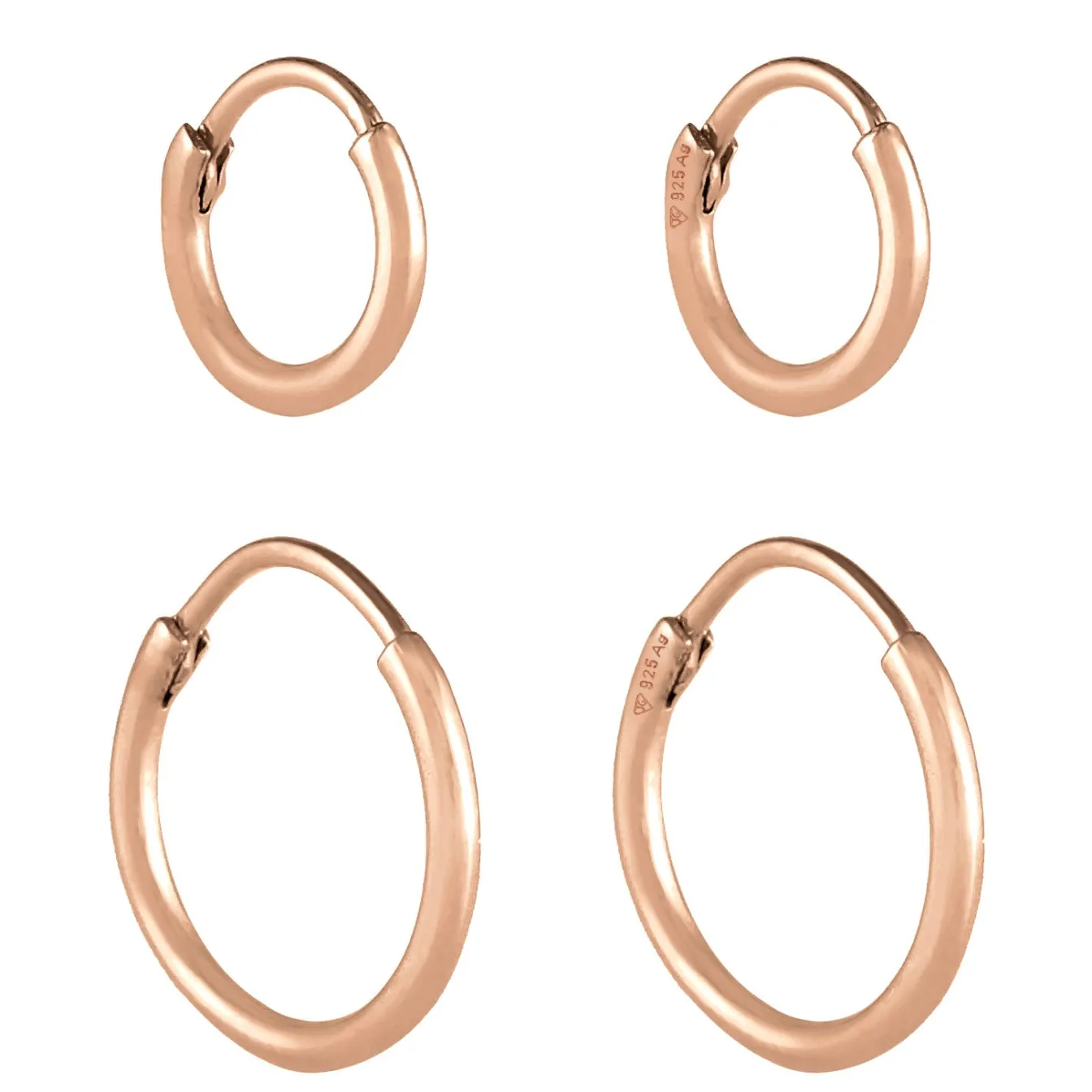 Elli "Creolen Set Basic< Vergoldet|Roségold