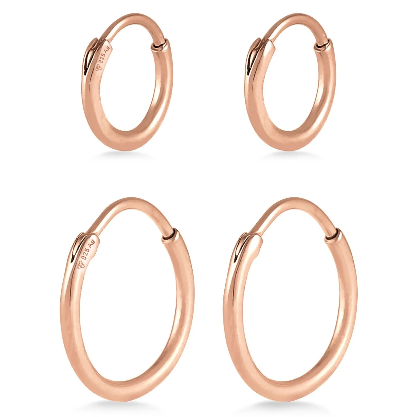 Elli "Creolen Set Basic< Vergoldet|Roségold