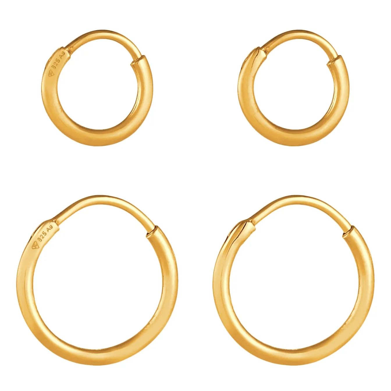 Elli "Creolen Set Basic< Vergoldet|Roségold