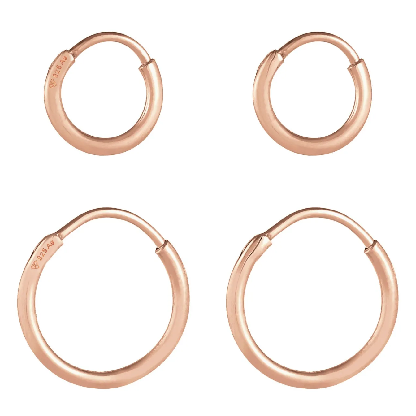 Elli "Creolen Set Basic< Vergoldet|Roségold