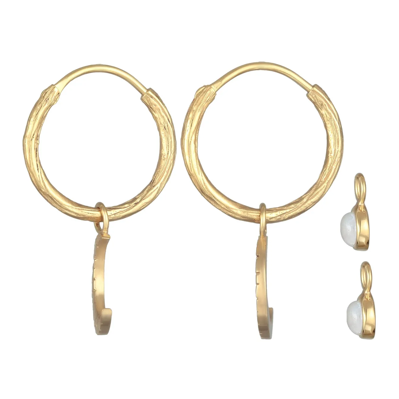 Elli "Creolen Set Einhänger Halbmond< Symbol-schmuck|Ohrringe