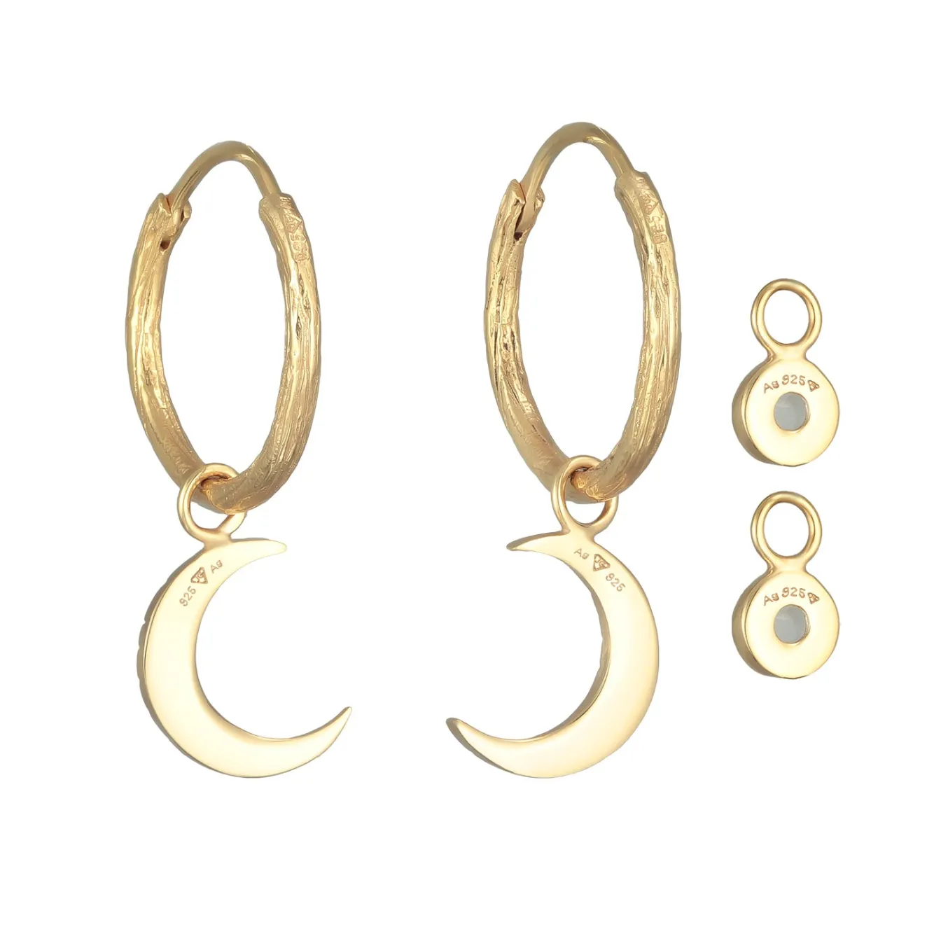 Elli "Creolen Set Einhänger Halbmond< Symbol-schmuck|Ohrringe