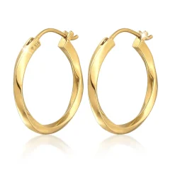 Elli "Creolen Twisted< Ohrringe|Silber