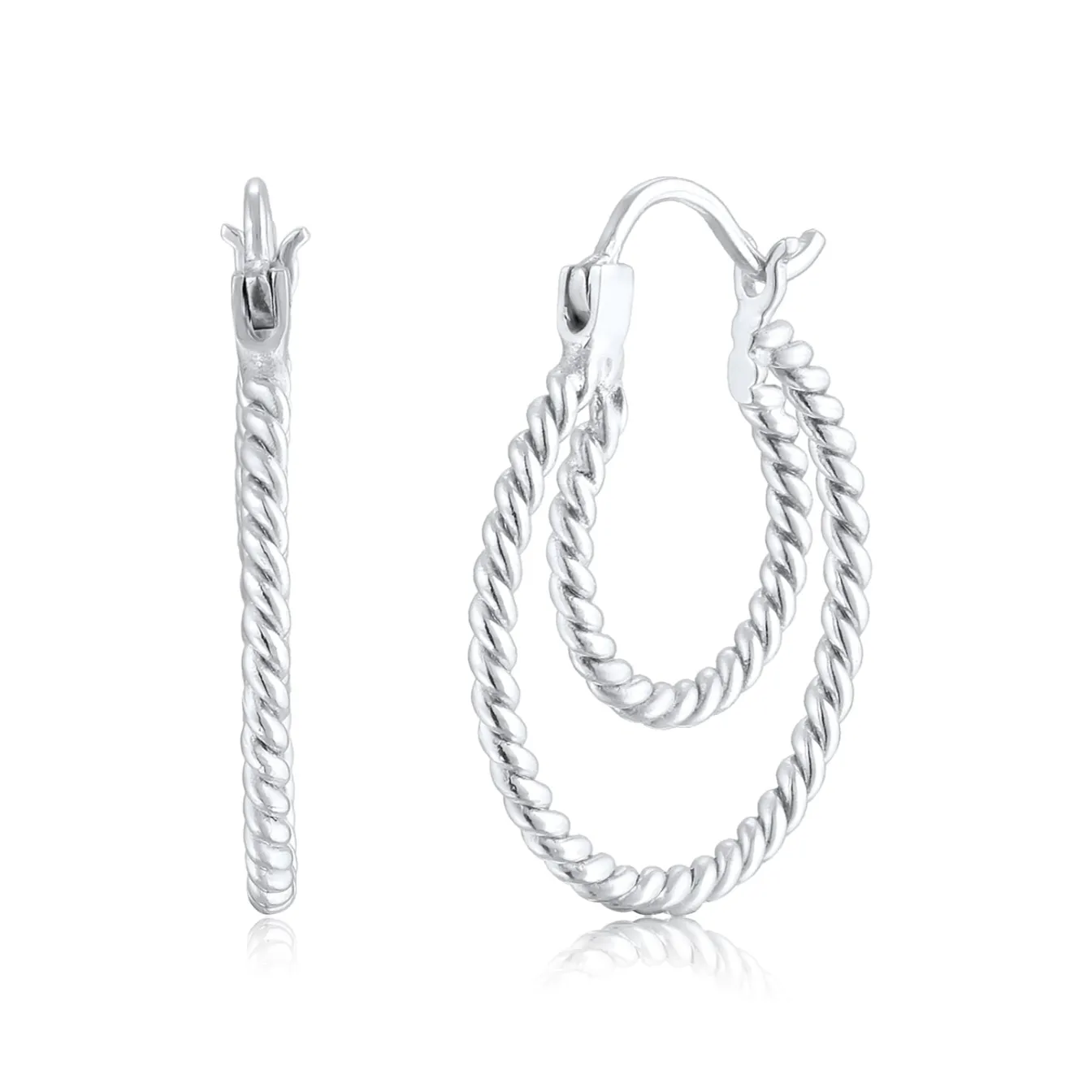 Elli "Creolen Twisted< Ohrringe|Silber