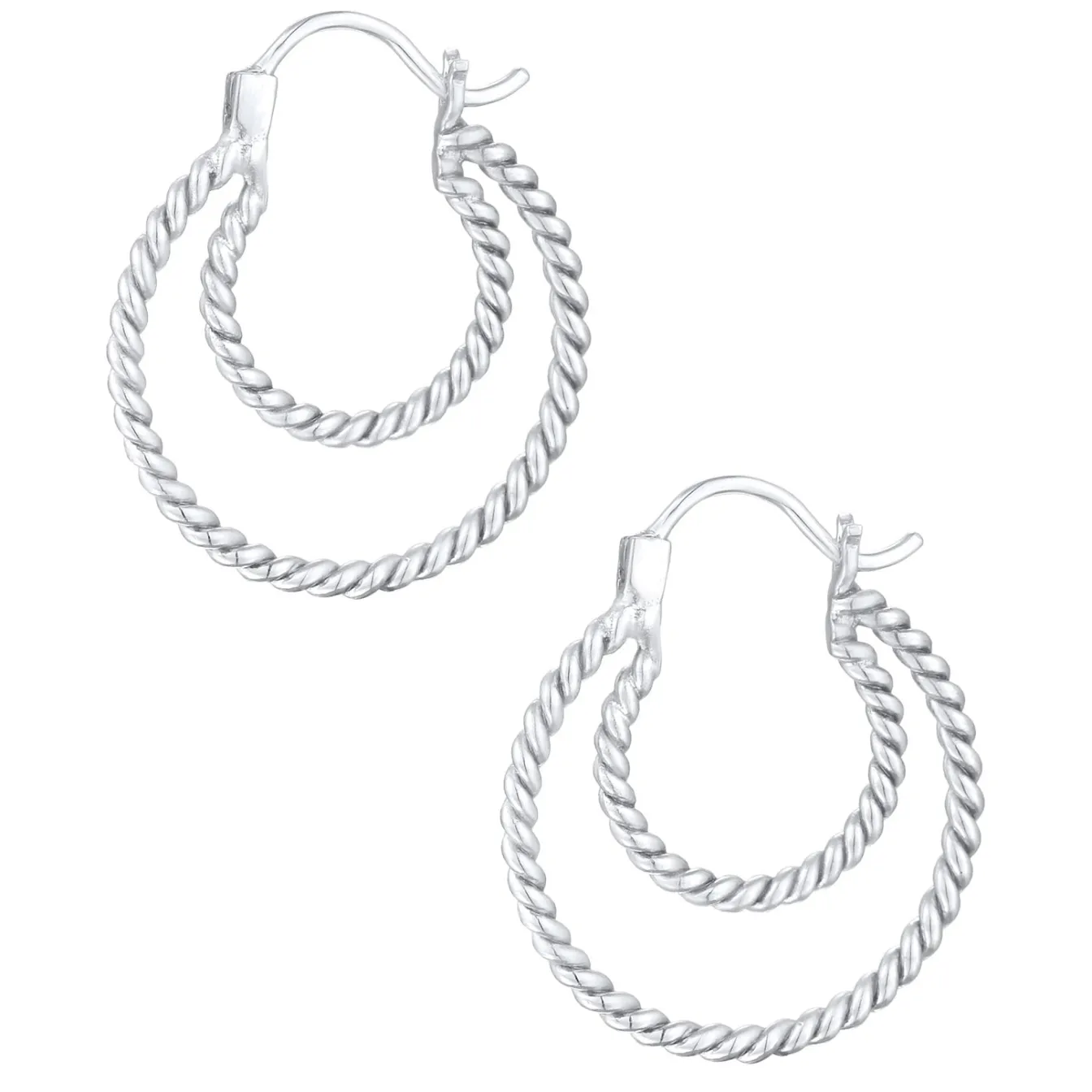 Elli "Creolen Twisted< Ohrringe|Silber